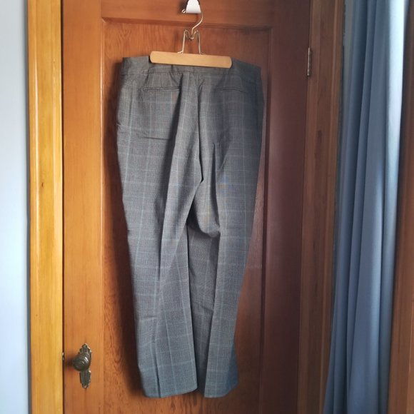 Vintage 90s, gray, brown, black, turquoise light plaid/stripes, L, Jessica Sears - Picture 4 of 10